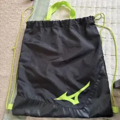 MIZUNO ナップザック ブラック×ライムグリーンのサムネイル