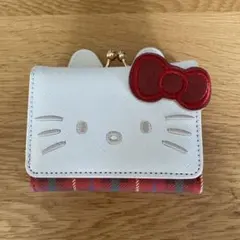 最終値下げ◇Hello Kitty 三つ折り財布 がま口 チェック柄