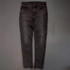 【UNIQLO】ユニクロ スキニーデニム ストレッチデニム (25インチ) 黒色
