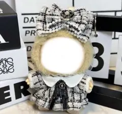 ツイード襟付きトップスとリボンセット 着せ替え ぬいぐるみ衣装