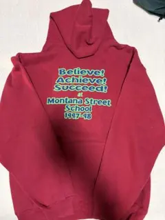 Russell Athletic USA製 カレッジパーカー 短丈 レッド L