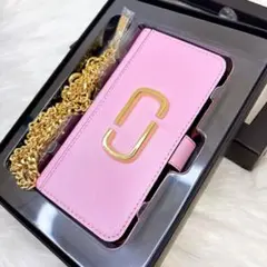 極美品✨マークジェイコブス　スマホカバー　手帳型　ショルダー　ケース　チェーン