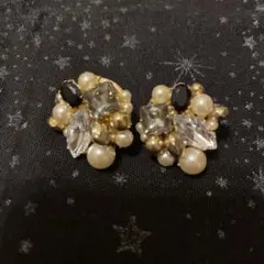 パールとクリスタルのピアス　美品