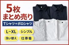 メンズ Tシャツポロシャツ 5枚まとめ売りL〜XL 洗い替え仕事用普段着　断捨離