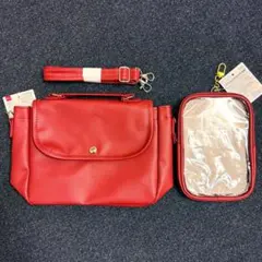 推し活バッグ ミニショルダー 2WAY ハンドバッグ ボルドー ダイソー 痛バのサムネイル