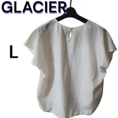 GLACIER ハニーズ ホワイト ストライプ 半袖トップス レディース L 白