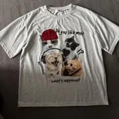 人気 新品 猫プリントTシャツ 160 M〜Lキャット ねこ