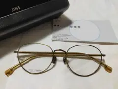 限定値下 未使用 レンズ交換券付 JINS チタン ボストンメガネ