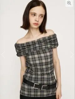 SLY　STRETCH CUT OFF SHOULDER トップス