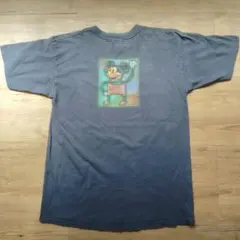 ミッキーマウス USA製 00s Disney Tシャツ L ネイビー