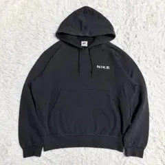 90s NIKE 白タグ プルパーカー スウォッシュ刺繍 NIKE刺繍 Mサイズ