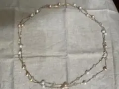 ホワイト ピンク パール ロングネックレス 140センチ