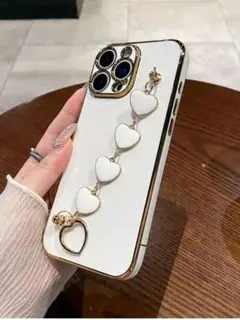 ギャラクシーA25　ケース ホワイト ハートチャーム Galaxy a25