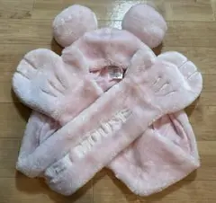 ディズニー ミニーマフラーキャップ