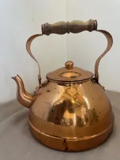 日本 古道具銅のやかん銅器の茶壺（急須） 現状品としてお譲 銅製 水壺 薬缶 やかん 古道具 湯沸 銅壺 茶道具