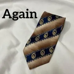 Again アゲイン　シルクネクタイ　柄物　派手　ビジネス　スーツ　紳士小物