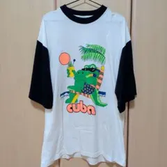 cuba プリントTシャツ ホワイト ブラック