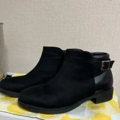 黒 スエード バックル付き ショートブーツ　L Lサイズ