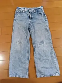他⑤GAP 10 LOW STRIDE ワイドレッグ ダメージ加工デニムパンツ