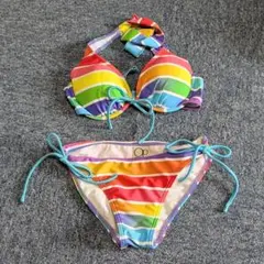 レインボービキニ 虹色 M 美品 夏 ビーチ 海