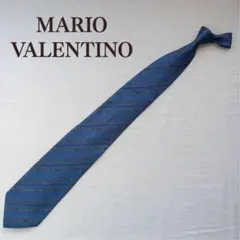 マリオヴァレンティーノ ネクタイ ストライプ 青 レギュラー 絹【n9545】
