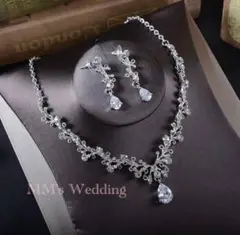ネックレス＆ピアス(イヤリング) ジルコニア シルバー ウェディングアクセサリー