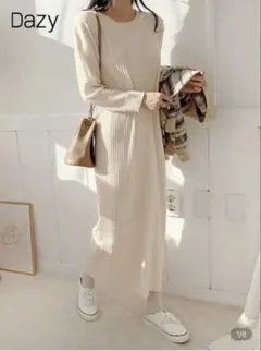 Dazy アイボリー ニットワンピース M