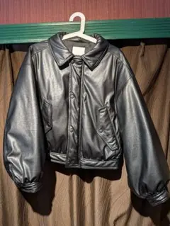 MURUA 中綿　ボンバー　レザーブルゾン