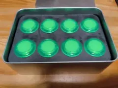 QANBA アーケードボタン クリアグリーン 8個セット