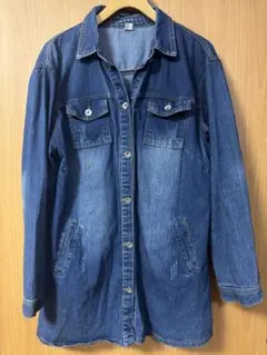 濃いデニムブルー ロングジャケット