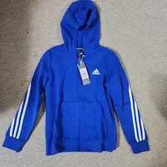 adidas 青 パーカー 140サイズ フルジップ