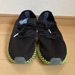 adidas DEERUPT RUNNER スニーカー ブラック ネオンのサムネイル