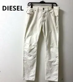 DIESELチェック柄アイボリー系メンズパンツ サイズ30
