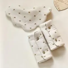 ラスト1点！スタイ＆抱っこ紐カバー セット ハート 出産祝い