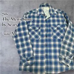 【70sヴィンテージ】Sears シアーズ キルティング ネルシャツ USA製