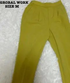 GLOBAL WORK テーパードパンツ ライムグリーン サイズM[57]