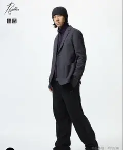 ユニクロ✖︎NEEDLES フリースワイドパンツ　丈長め　ブラック M 新品未使用