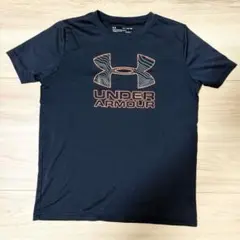 【美品】アンダーアーマー Tシャツ ジュニア YXL 160 黒 オレンジ