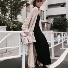メルカリ市限定価格！eimy istoireロングフリンジ ニットカーディガン