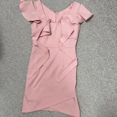 ピンク オフショルダー ドレス M