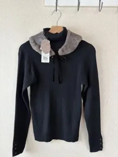 ゆべし×Samansa Mos2 ティペット付リブニット