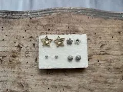 星形と花形のピアスセット 6個　まとめ売り