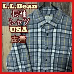 グレー メンズ エルエルビーン ハウンドトゥース チェック L メンズ シャツ