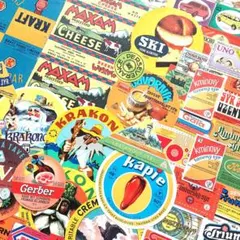 チェコ　ヴィンテージ　チーズラベル　約70枚　コラージュ素材のサムネイル