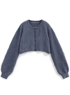 ラメニットクロップド丈カーディガン[mh26]