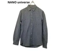 青*ご様 ナノ・ユニバース　NANO universe　ギンガムチェック　長袖シ