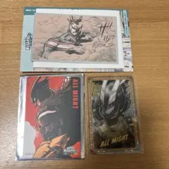 ヒロアカ　オールマイト　原画展　箔押しクリアカード　マグネットステッカー