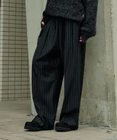 WETTEMPT 2 TUCK EASY ストライプスラックス　M