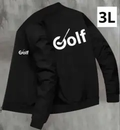 【新品/3Lサイズ】ゴルフウェア ジップアップ ジャケット ブラック メンズ