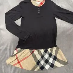 美品 バーバリーノバチェックロンTシャツワンピ